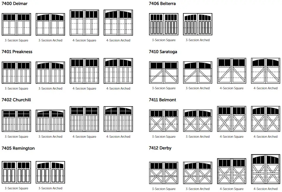Wayne Dalton 7400 Panel Design Options